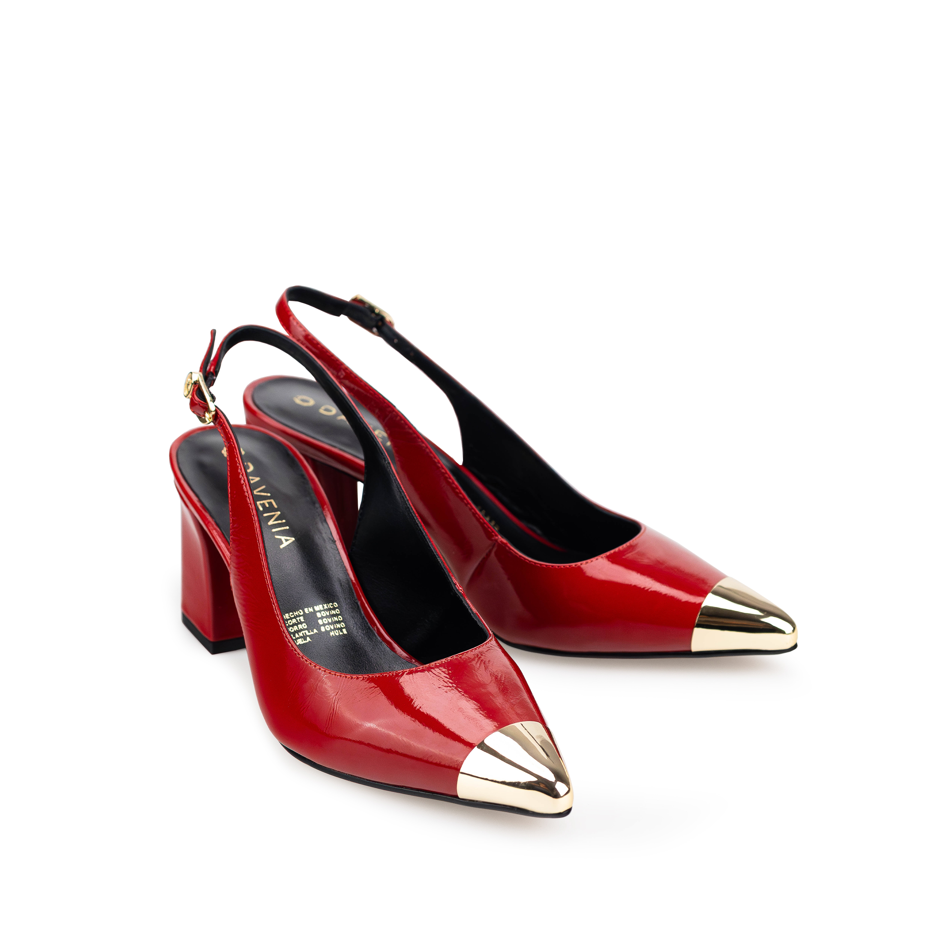 Zapatillas De Tacón Elegantes Para Mujer De Piel Davenia Mod. Adela